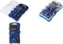 LogiLink Schraubendreher mit 12-teiligem Bit-Satz + Zubehör Farbe: blau, in Transportbox, Inhalt: 12x 4H Präzisions-Bits