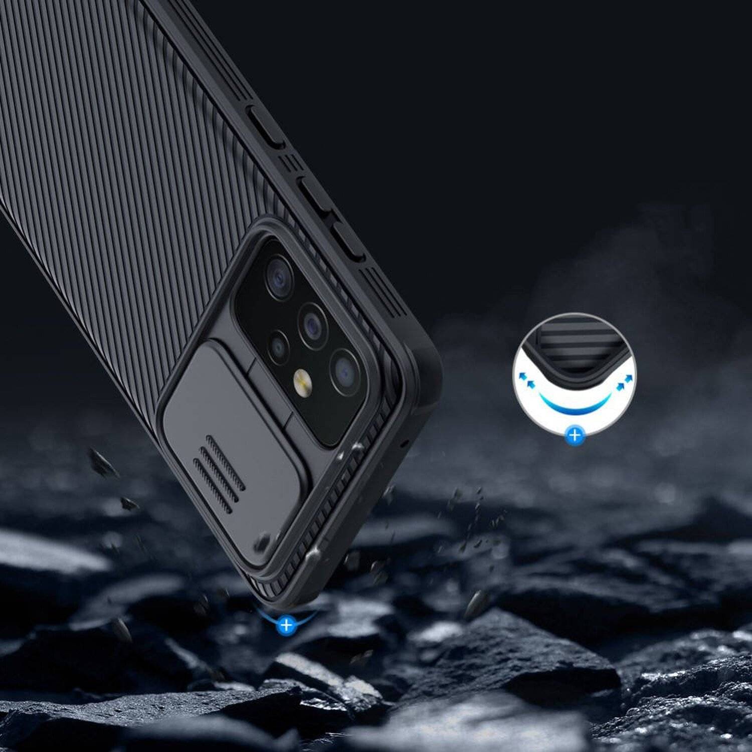 Nilkin CamShield Case Slim Handyhülle Schutzhülle mit Kameraschutz Kameraabdeckung für Samsung Galaxy A22 4G (A225F)