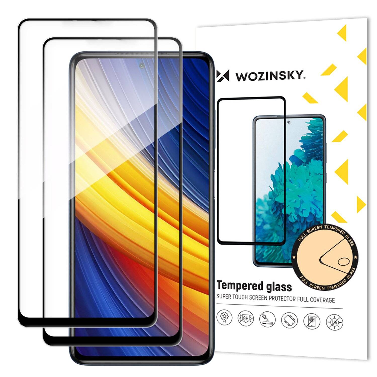2 x 5D Schutz Glas für Xiaomi Poco X3 NFC Schutz Folie mit Rahmen Vollständig Klebend und Abdeckung
