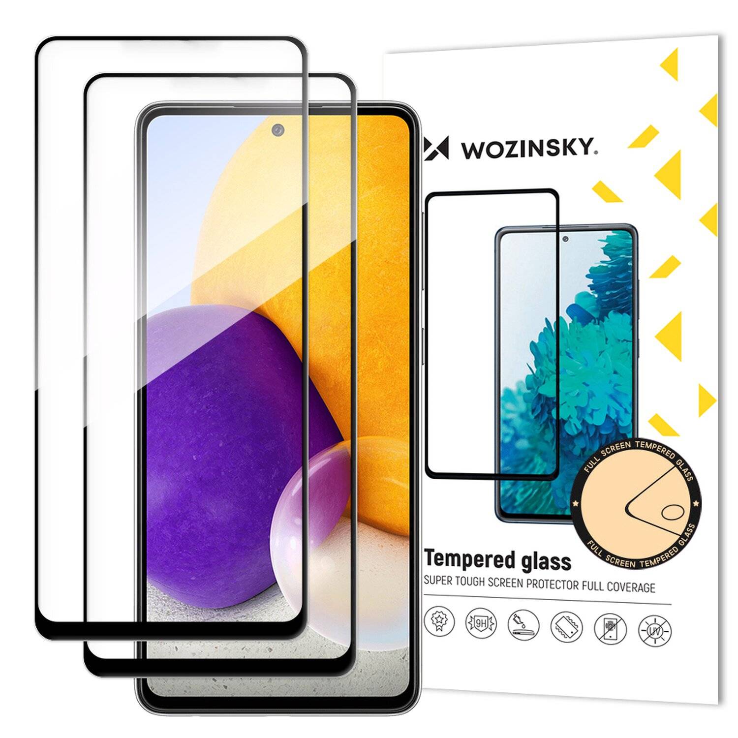 2 x 5D Schutz Glas für Samsung Galaxy A72 (A725F) Schutz Folie mit Rahmen Vollständig Klebend und Abdeckung