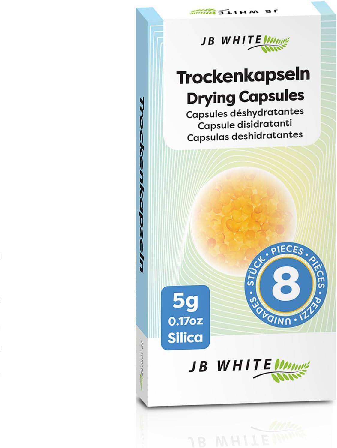 JB White 24 Trockenkapseln für Hörgeräte, Trocknungskapseln mit Farbindikator für Hörhilfen, Trockentabletten, orange