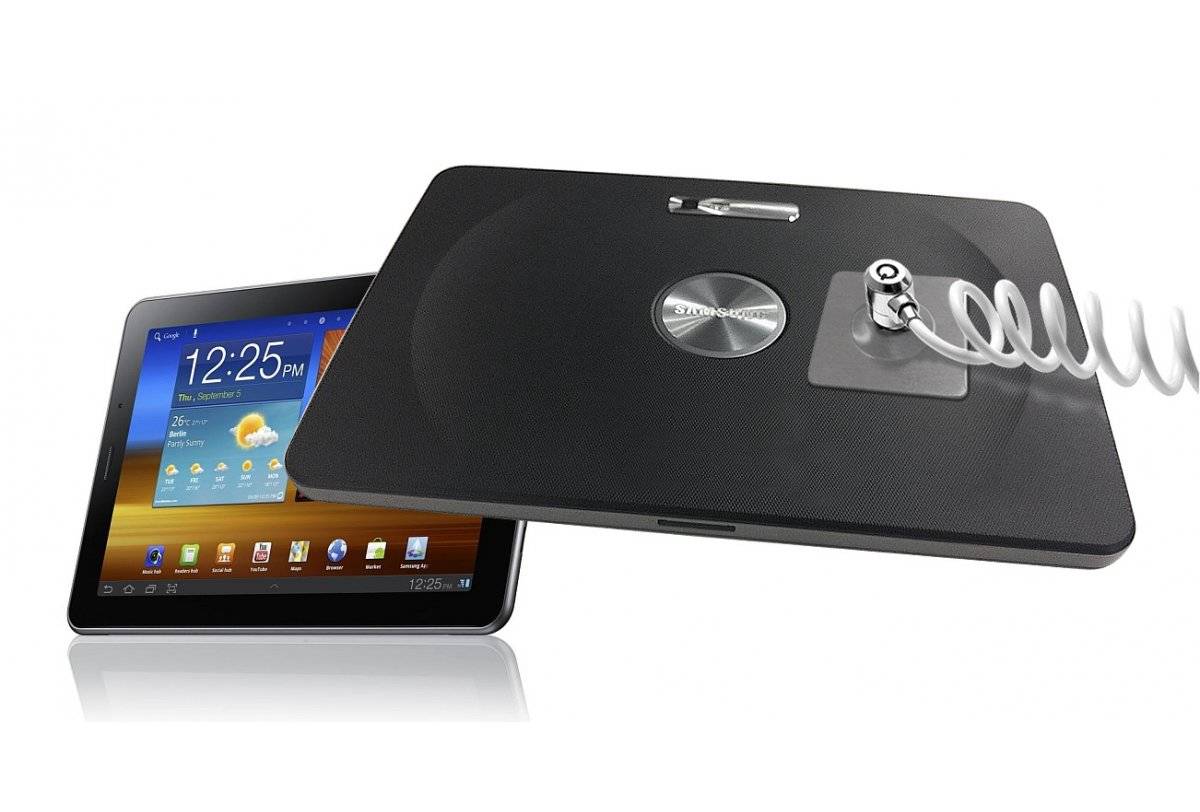 Compulocks Universal tablet secured with colied cable Lock