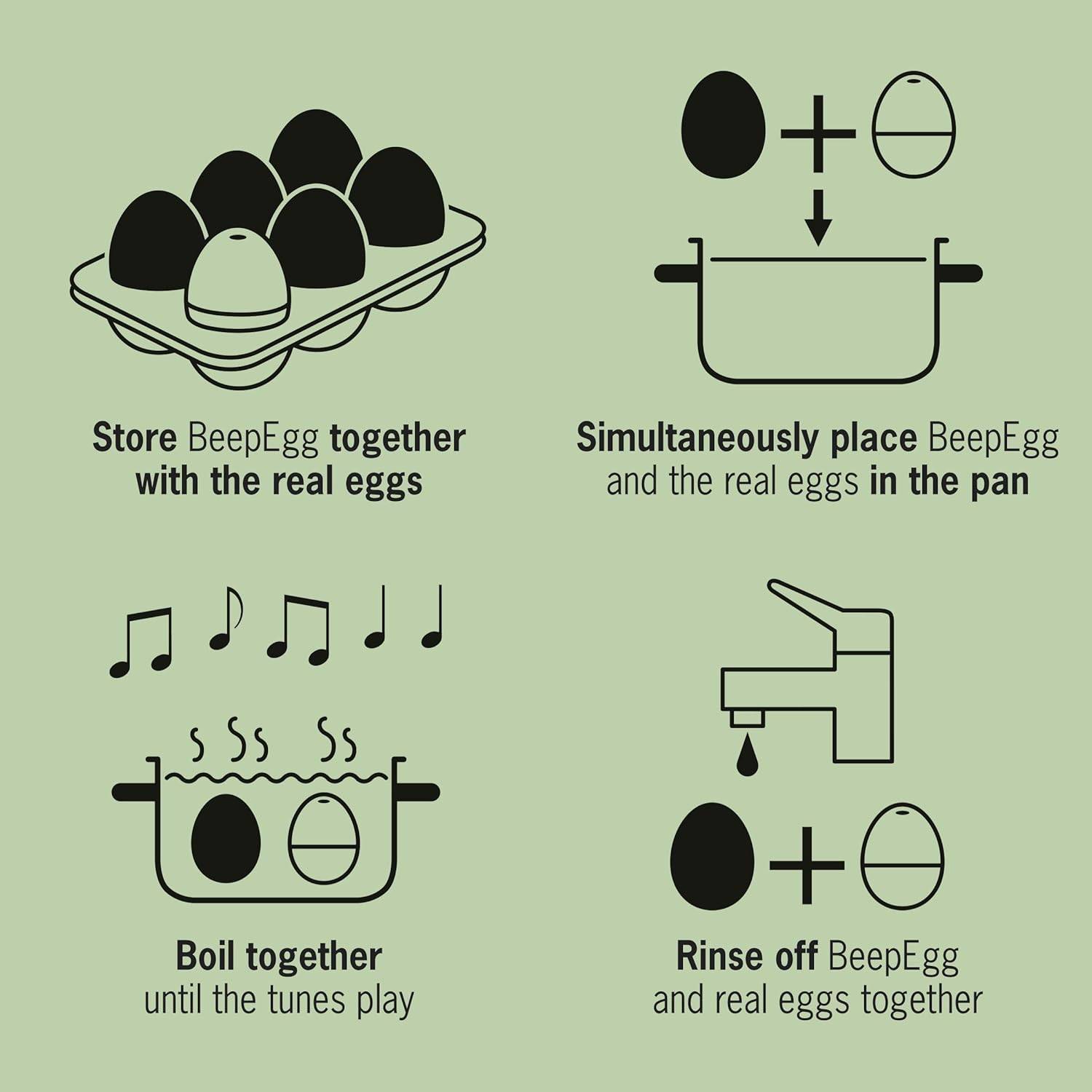 Brainstream | Hippie PiepEi - Singende Eieruhr zum Mitkochen - Eierkocher für 3 Härtegrade - Spielt San Francisco - Lustiges Kochei - Musik Eggtimer