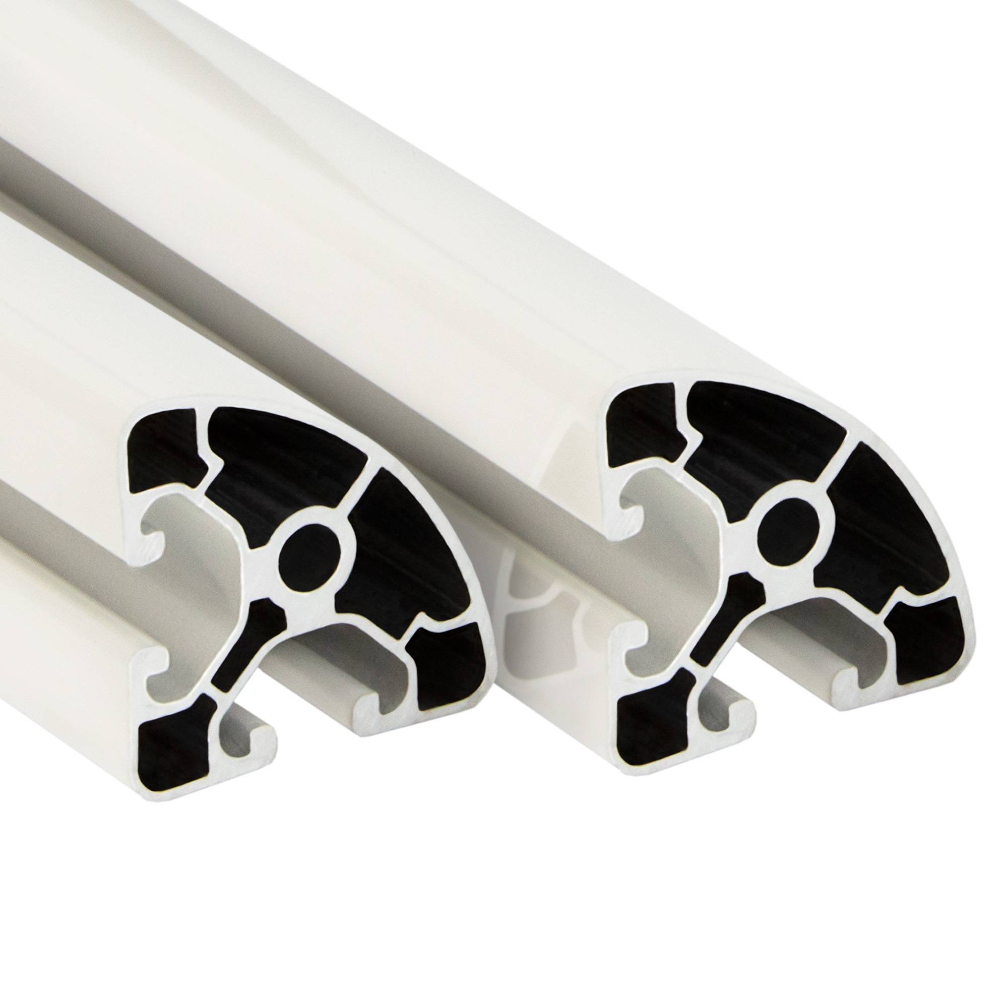 SCHMIDT systemprofile 2000mm Aluminium Profil 40x40mm Nut 8 Eckprofil Rund Weiß 4040 Alu Konstruktionsprofil Aluprofil 2m