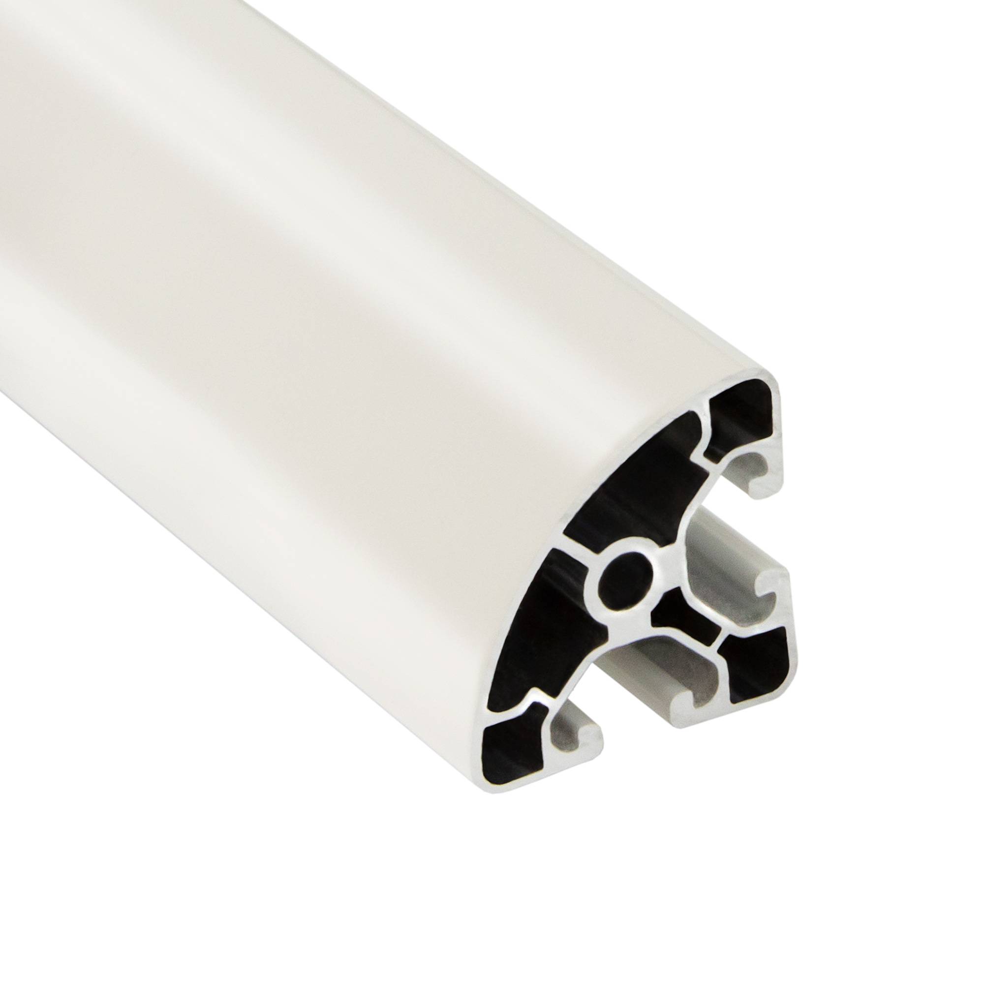 SCHMIDT systemprofile 2000mm Aluminium Profil 40x40mm Nut 8 Eckprofil Rund Weiß 4040 Alu Konstruktionsprofil Aluprofil 2m