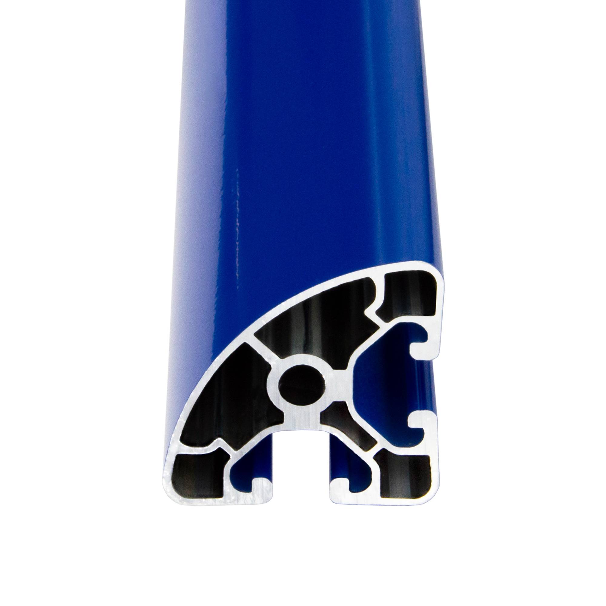 SCHMIDT systemprofile 2000mm Aluminium Profil 40x40mm Nut 8 Eckprofil Rund Blau 4040 Alu Konstruktionsprofil Aluprofil 2m