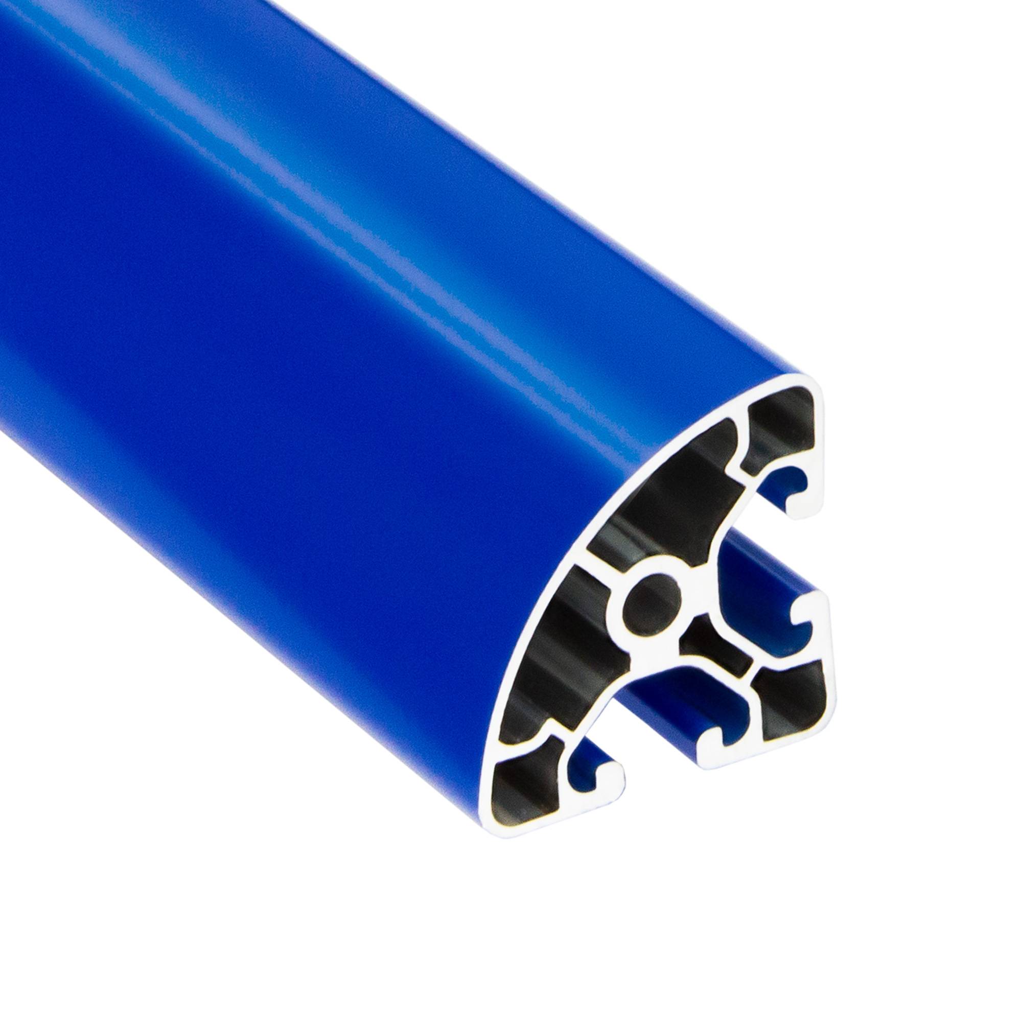 SCHMIDT systemprofile 2000mm Aluminium Profil 40x40mm Nut 8 Eckprofil Rund Blau 4040 Alu Konstruktionsprofil Aluprofil 2m