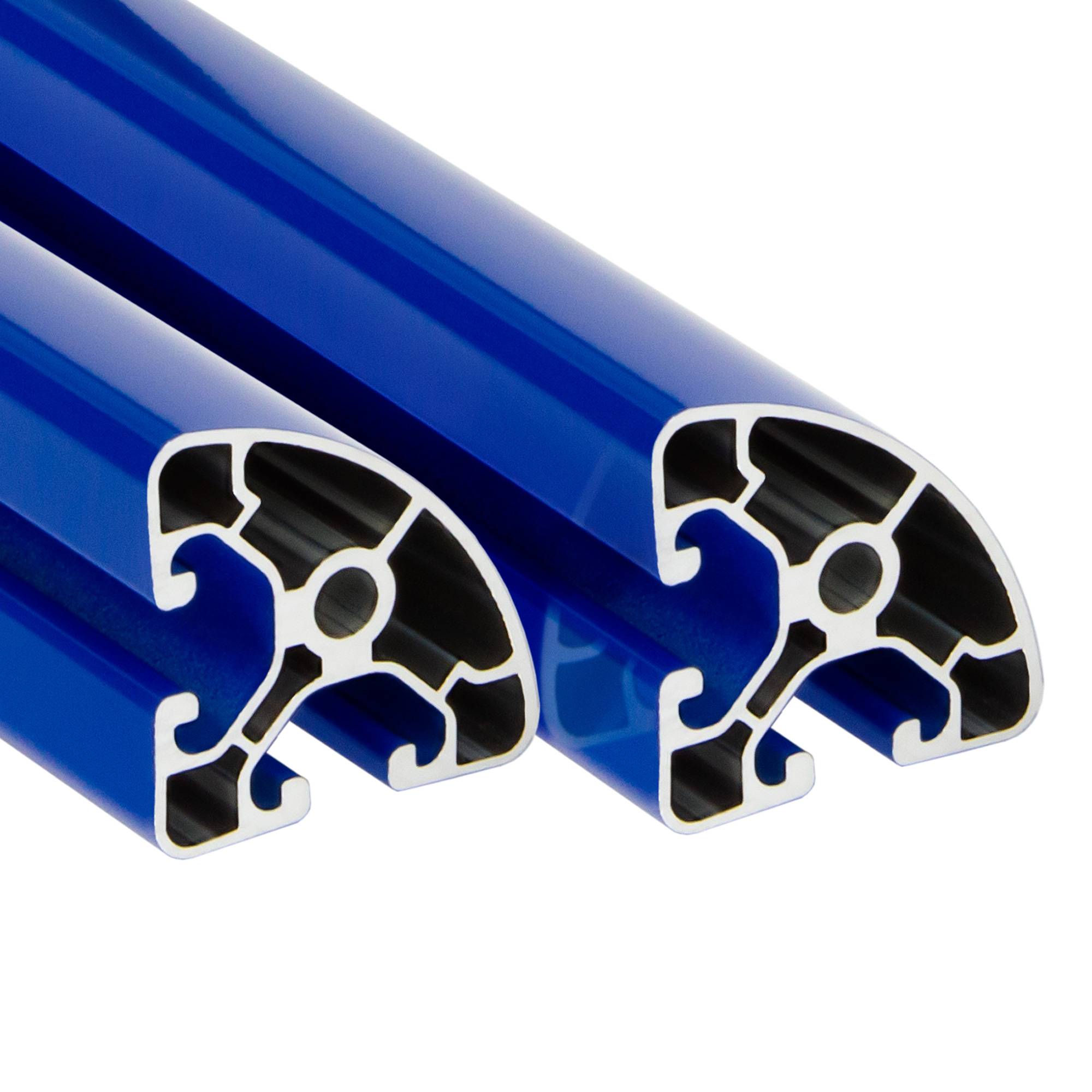 SCHMIDT systemprofile 2000mm Aluminium Profil 40x40mm Nut 8 Eckprofil Rund Blau 4040 Alu Konstruktionsprofil Aluprofil 2m