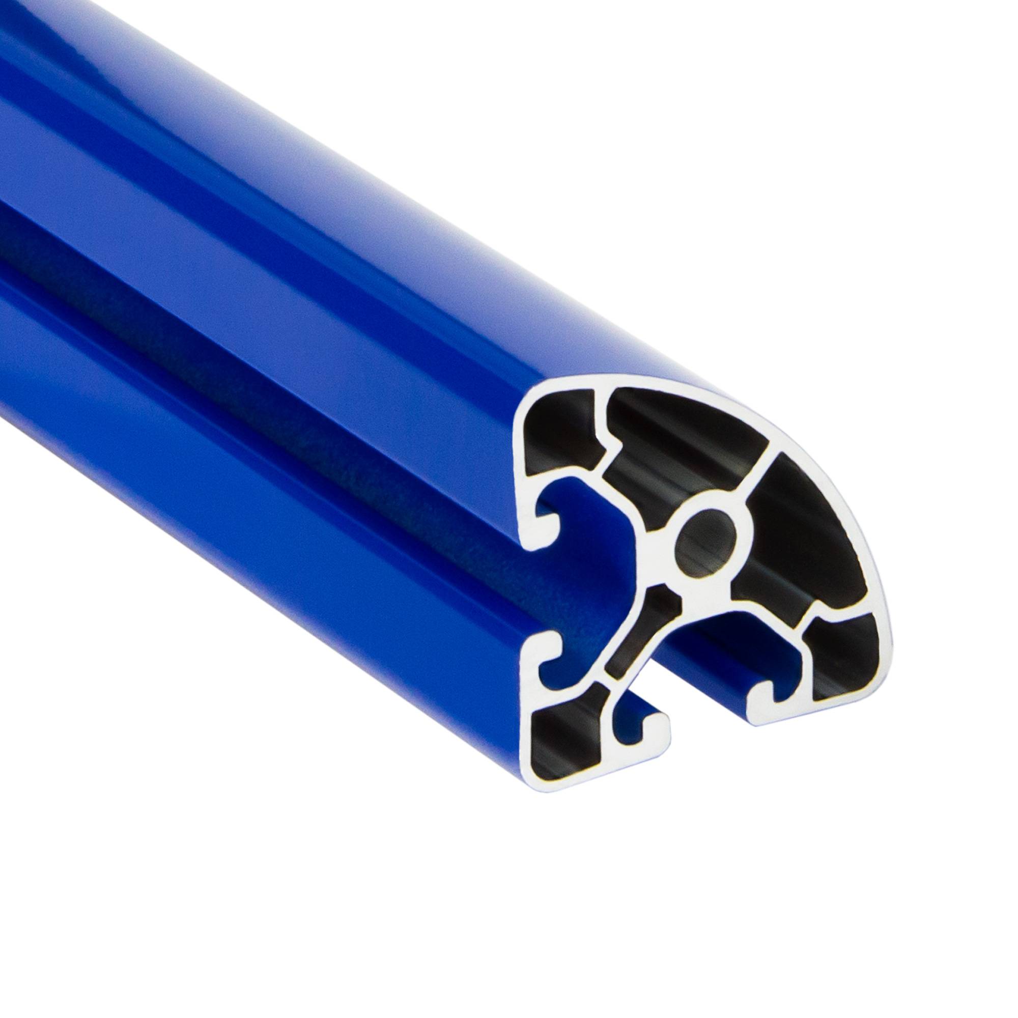 SCHMIDT systemprofile 2000mm Aluminium Profil 40x40mm Nut 8 Eckprofil Rund Blau 4040 Alu Konstruktionsprofil Aluprofil 2m