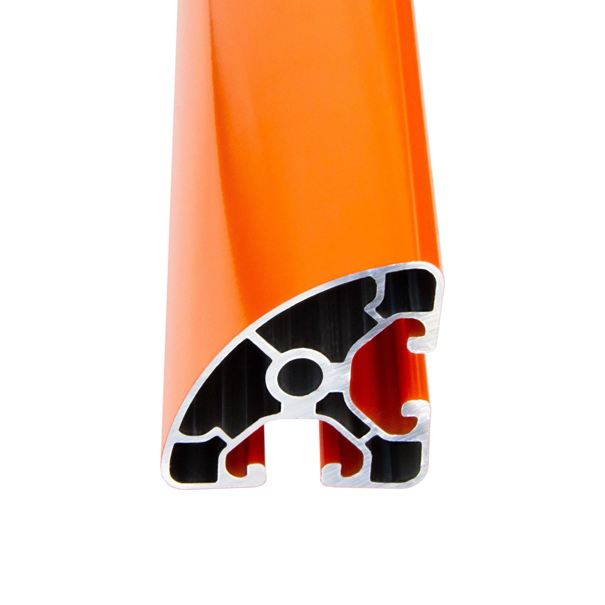 SCHMIDT systemprofile 2000mm Aluminium Profil 40x40mm Nut 8 Eckprofil Rund Orange 4040 Alu Konstruktionsprofil Aluprofil 2m