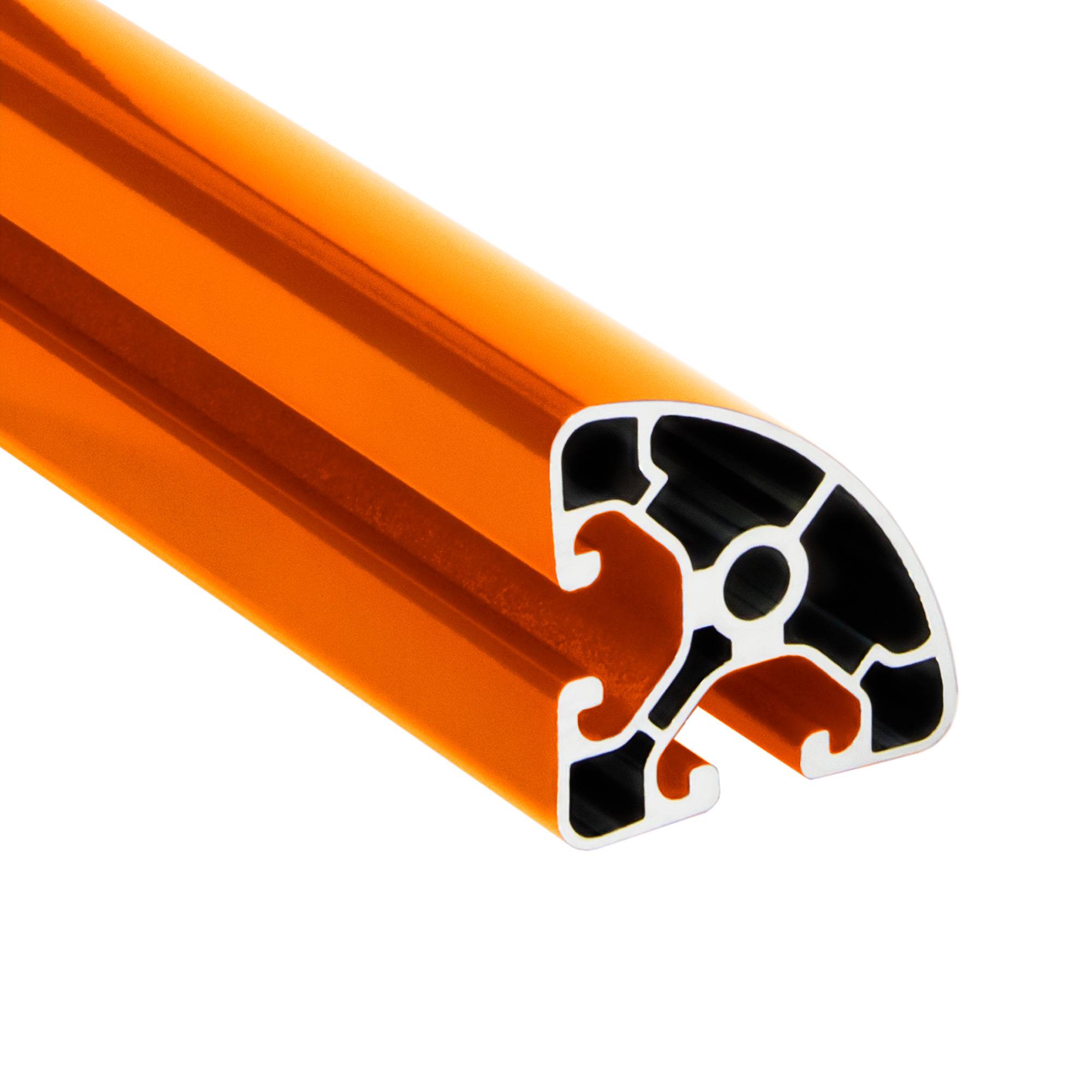 SCHMIDT systemprofile 2000mm Aluminium Profil 40x40mm Nut 8 Eckprofil Rund Orange 4040 Alu Konstruktionsprofil Aluprofil 2m