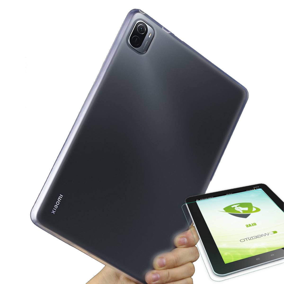 Für Xiaomi Mi Pad 5 / 5 Pro 11.0 Zoll Transparent Hülle Tablet Tasche Cover + H9 Hart Glas