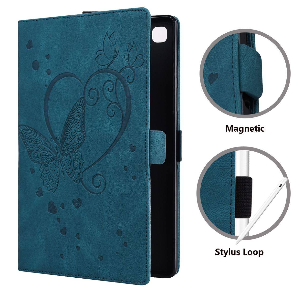 Für Xiaomi Pad 5 / Pad 5 Pro Schmetterling Muster Blau Kunstleder Hülle Cover Tasche Case Wake UP Neu