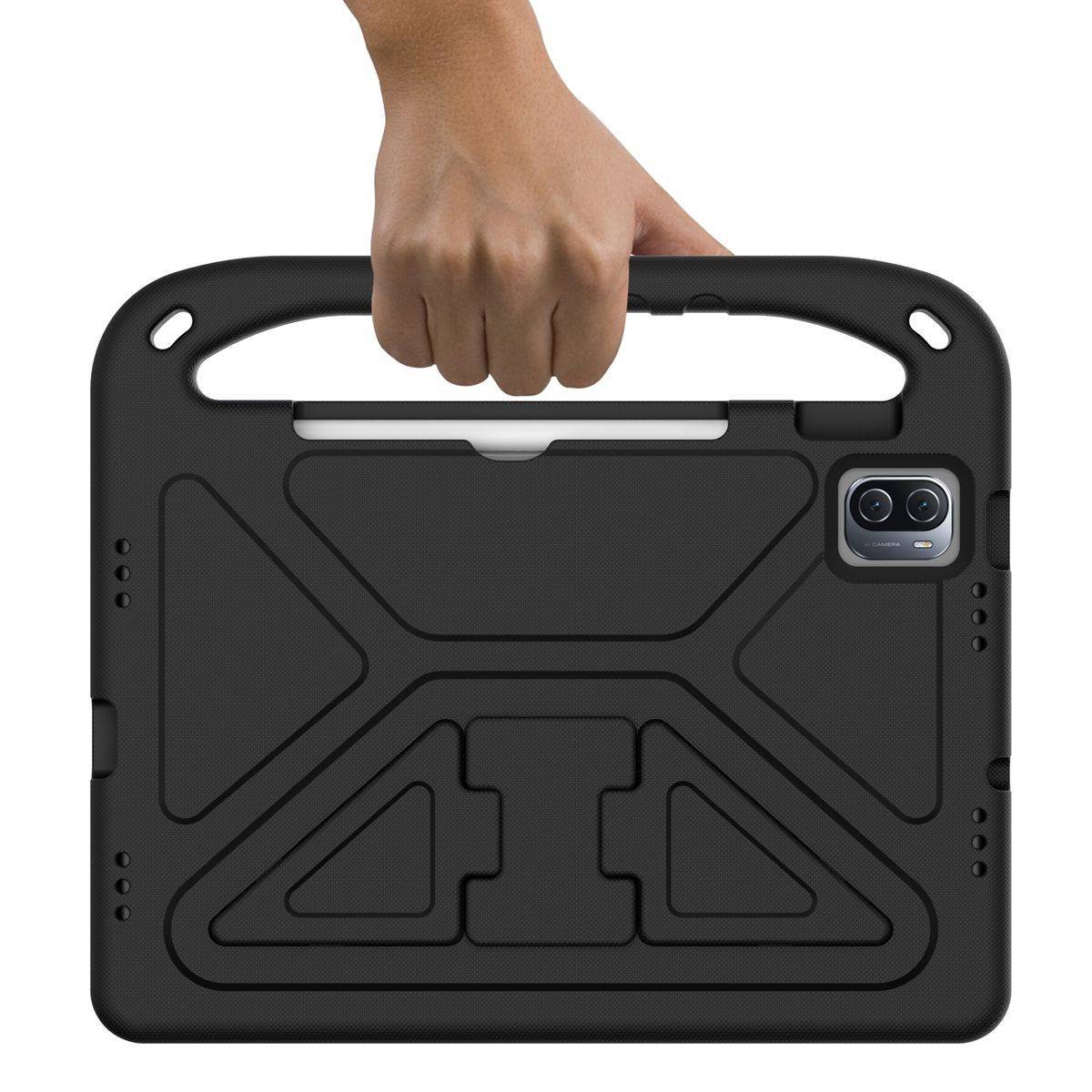 Für Xiaomi Pad 5 / Pad 5 Pro aufstellbare Outdoor Hybrid Schwarz 360 Grad mit Trage Rahmen Tablet Tasche Etuis Cover Case Schutz Robust Neu