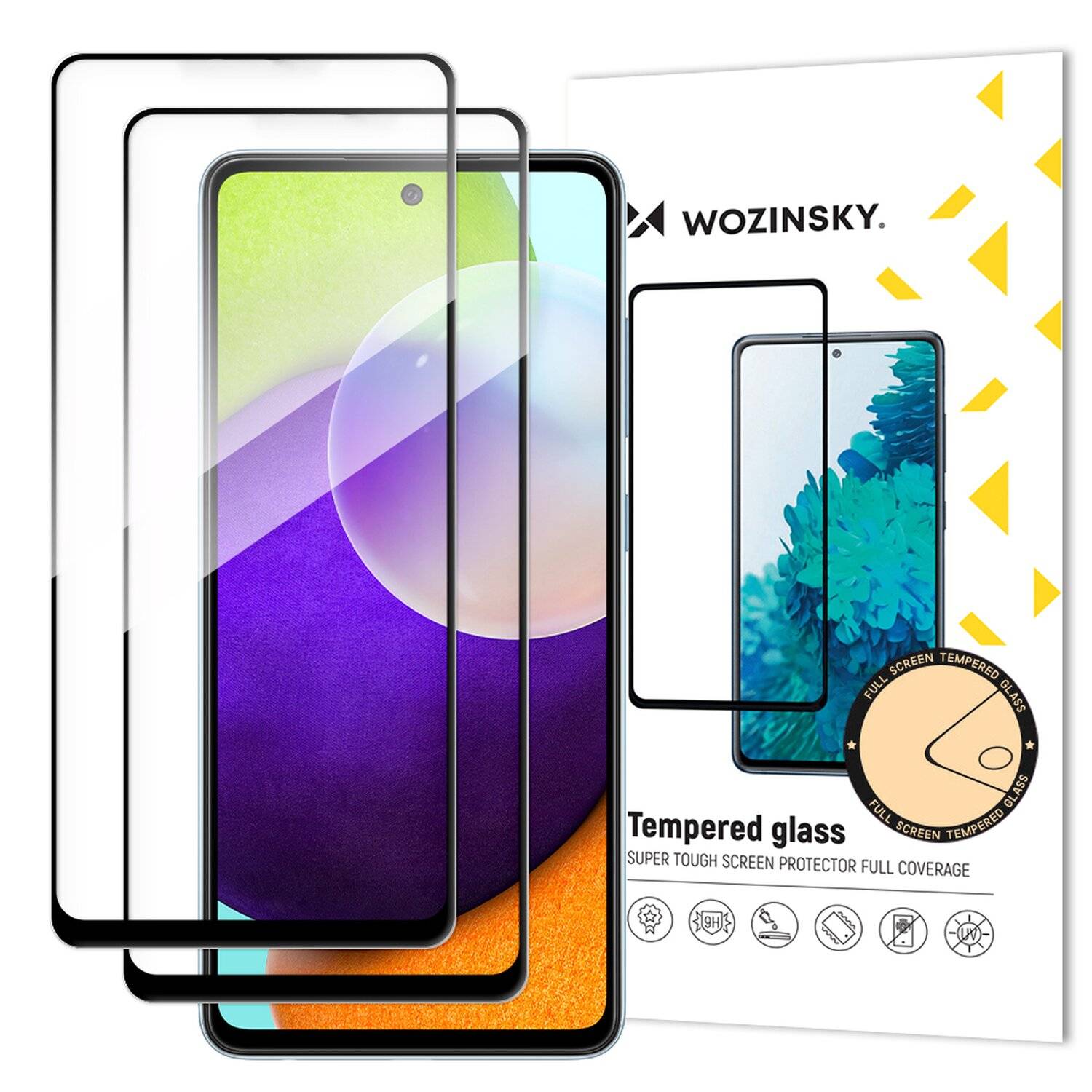 2 x 5D Schutz Glas für Samsung Galaxy A52 (A525F) Schutz Folie mit Rahmen Vollständig Klebend und Abdeckung