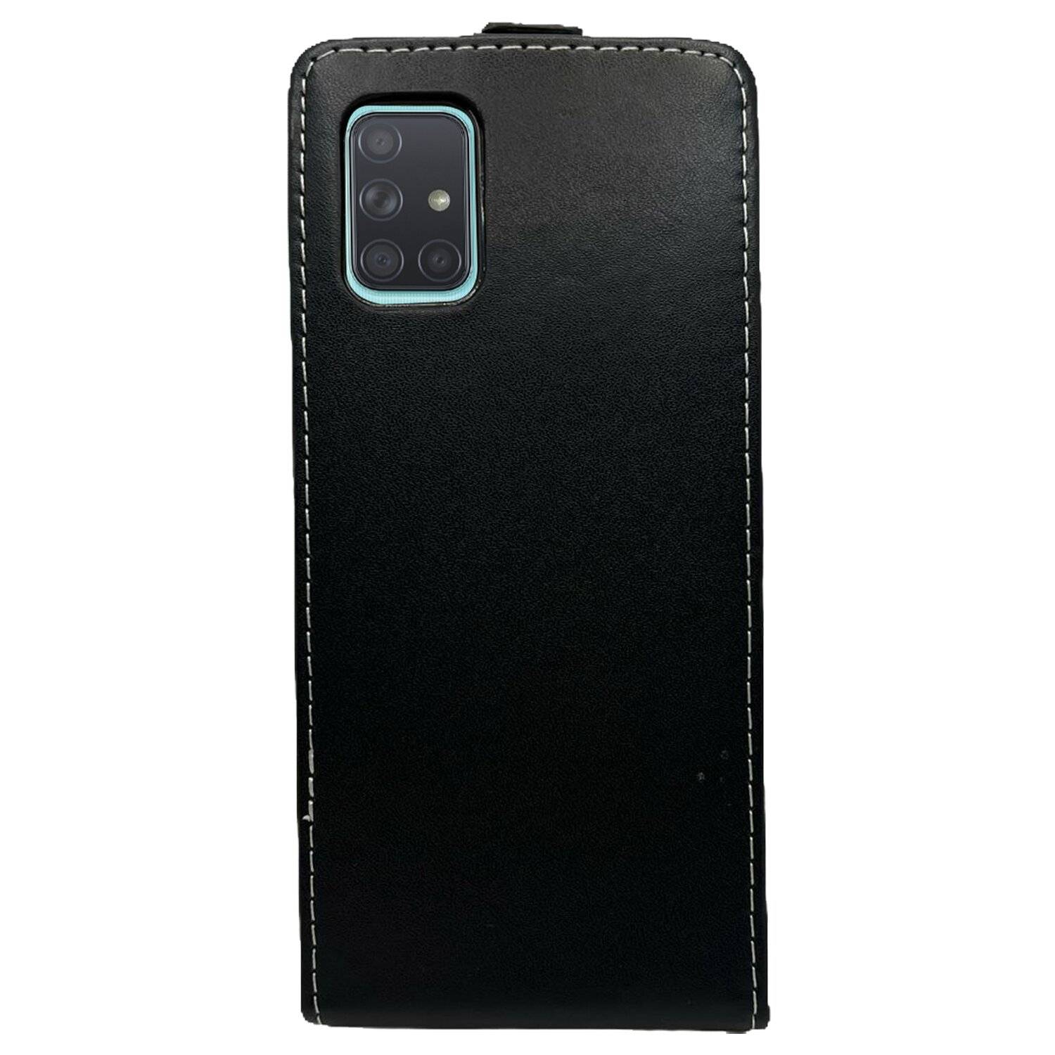Flip Case kompatibel mit Samsung Galaxy A71 5G (A716F) Handy Tasche vertikal aufklappbar Schutzhülle Klapp Hülle Schwarz