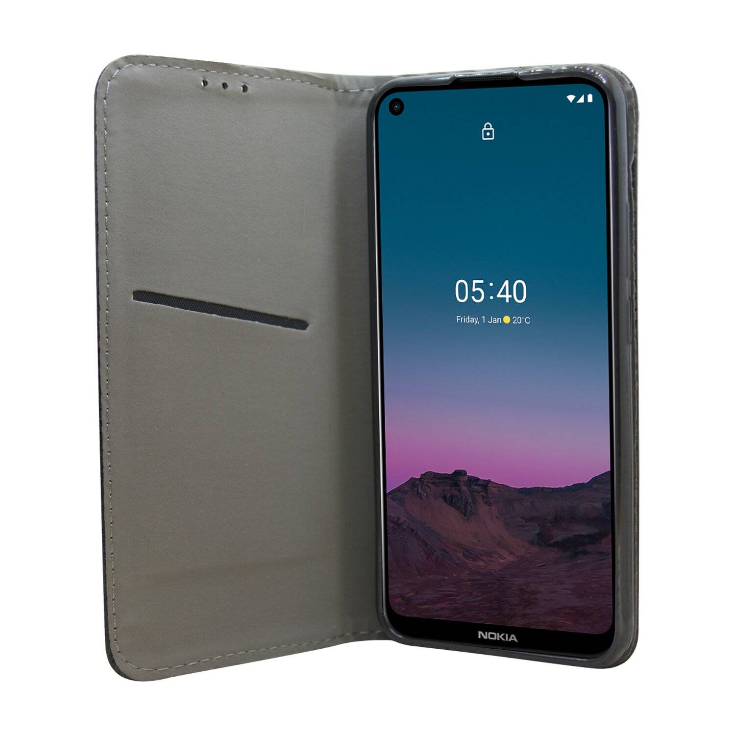 Buch Tasche "Smart" für NOKIA 5.4 Handy Hülle Etui Brieftasche Schutzhülle mit Standfunktion, Kartenfach Schwarz