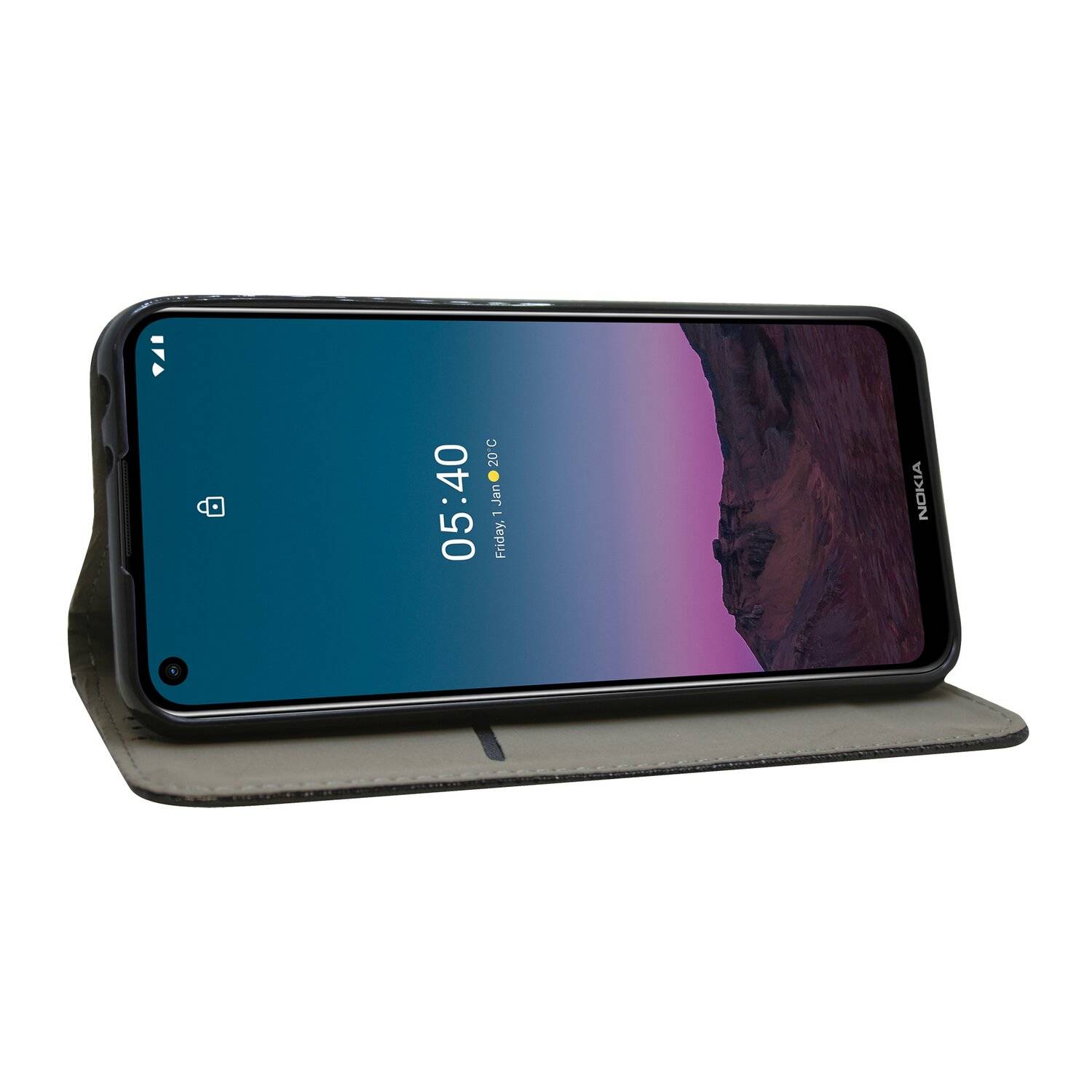 Buch Tasche "Smart" für NOKIA 5.4 Handy Hülle Etui Brieftasche Schutzhülle mit Standfunktion, Kartenfach Schwarz