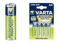 VARTA-Akku der Größe AA neben seiner im Einzelhandel erhältlichen 4er-Packung, auf der 