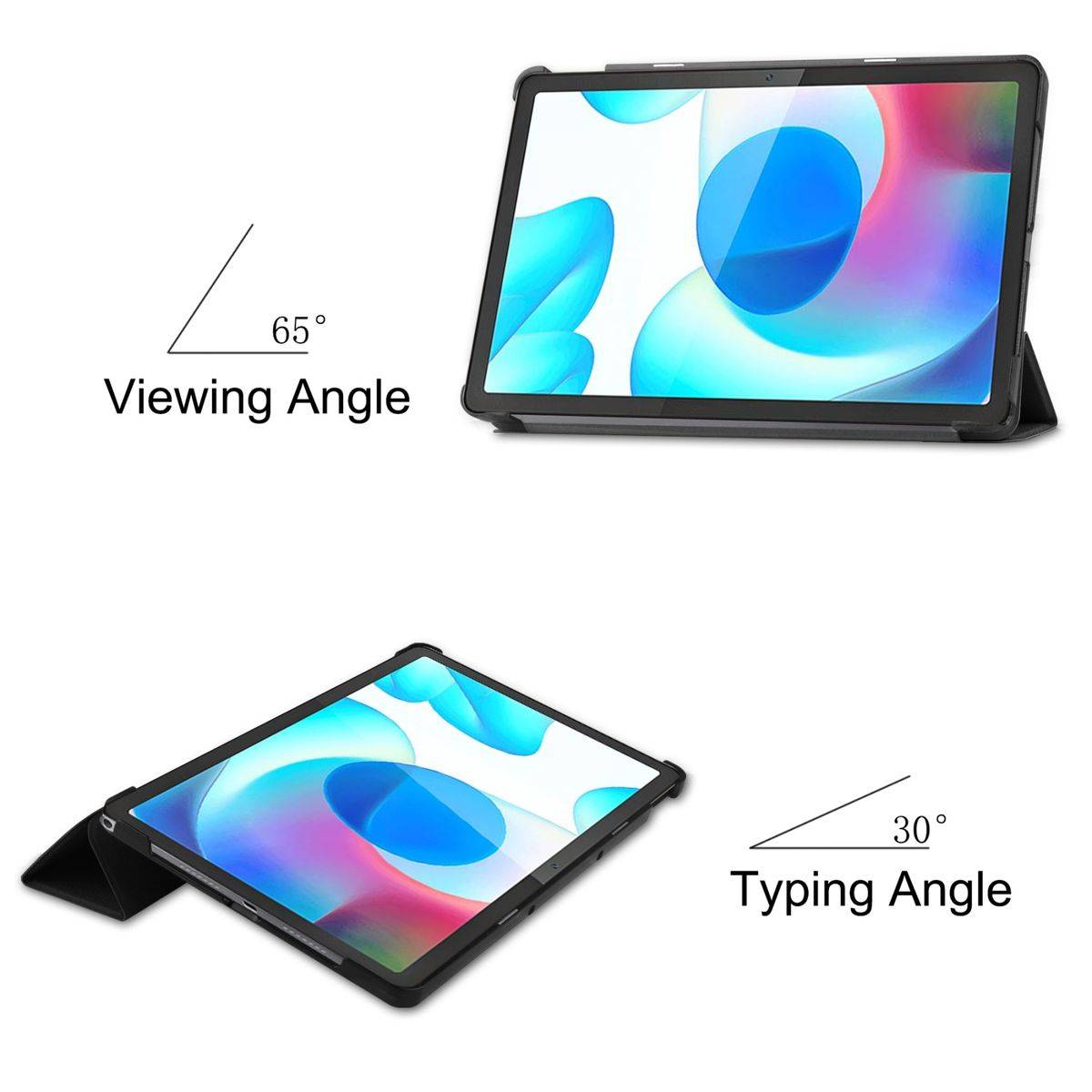 Für Oppo Realme Pad 10.4 3folt Wake UP Smart Cover Tablet Tasche Etuis Hülle Case Schutz Motiv 1