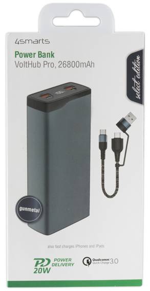 4smarts VoltHub Pro - Select Edition - Powerbank - 26800 mAh - 99.16 Wh - 22.5 Watt - 5 A - Huawei Fast Charge, PD 2.0,