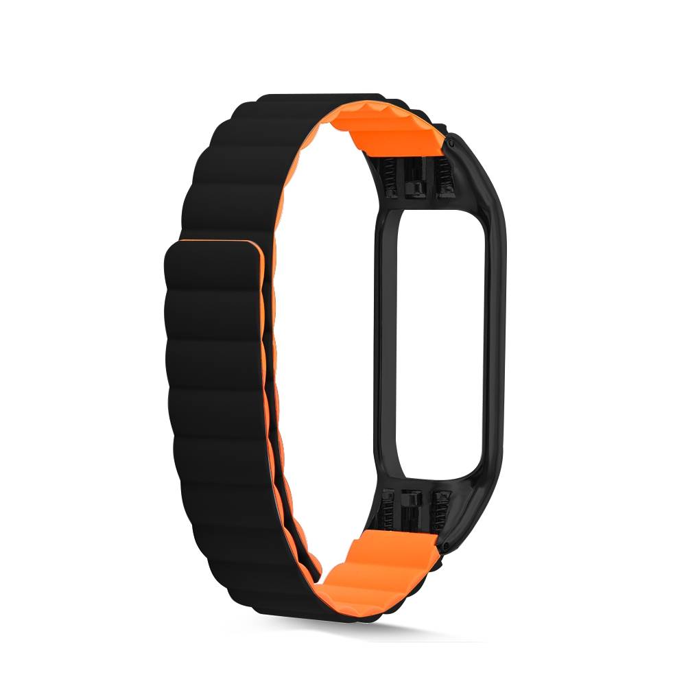 Für Xiaomi Mi Band 4 / 3 Hochwertiges Kunststoff / Silikon Uhr Watch Smart Sport Armband Schwarz / Orange