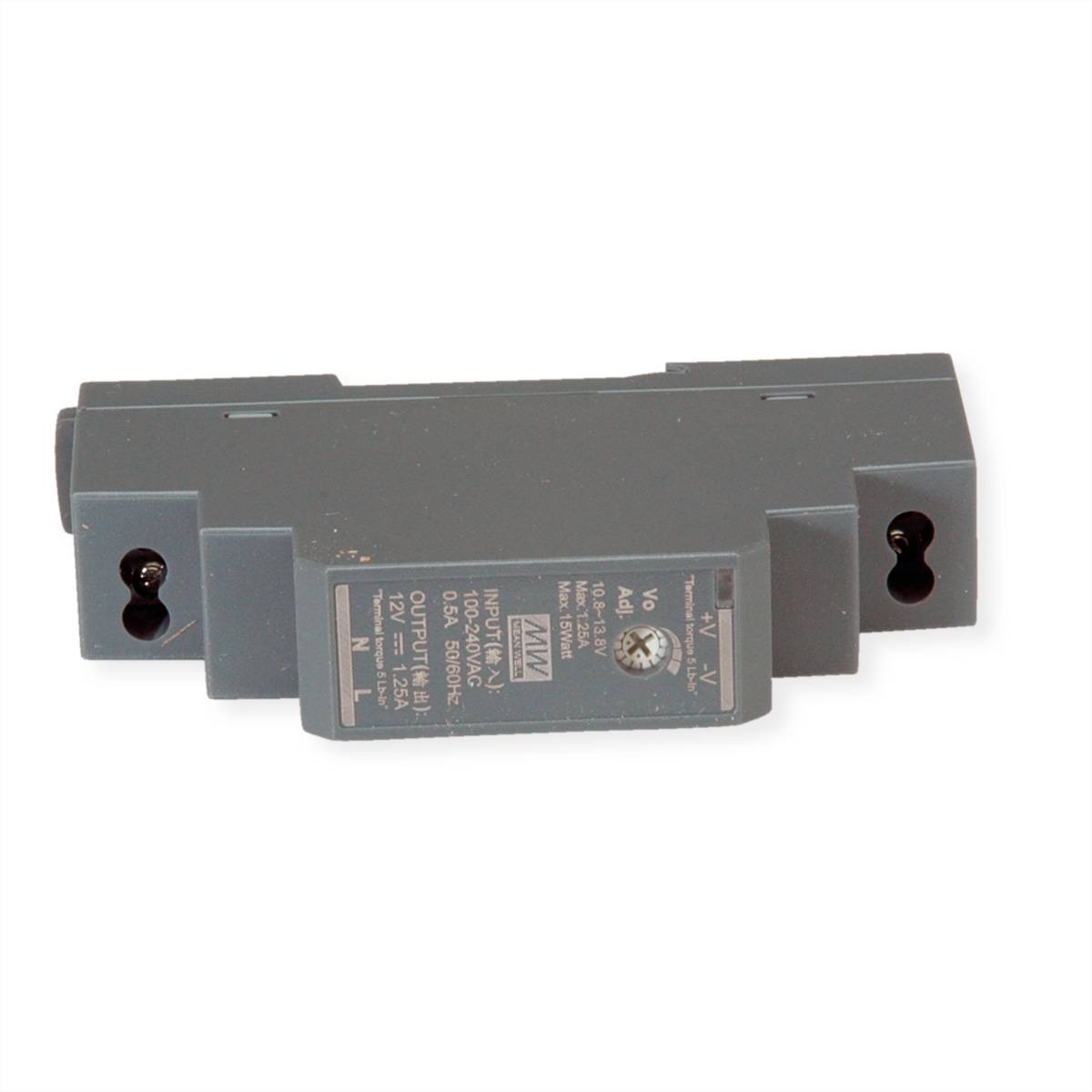 MEAN WELL HDR-15-12 Hutschienennetzteil 15W 12V DC, anthrazit