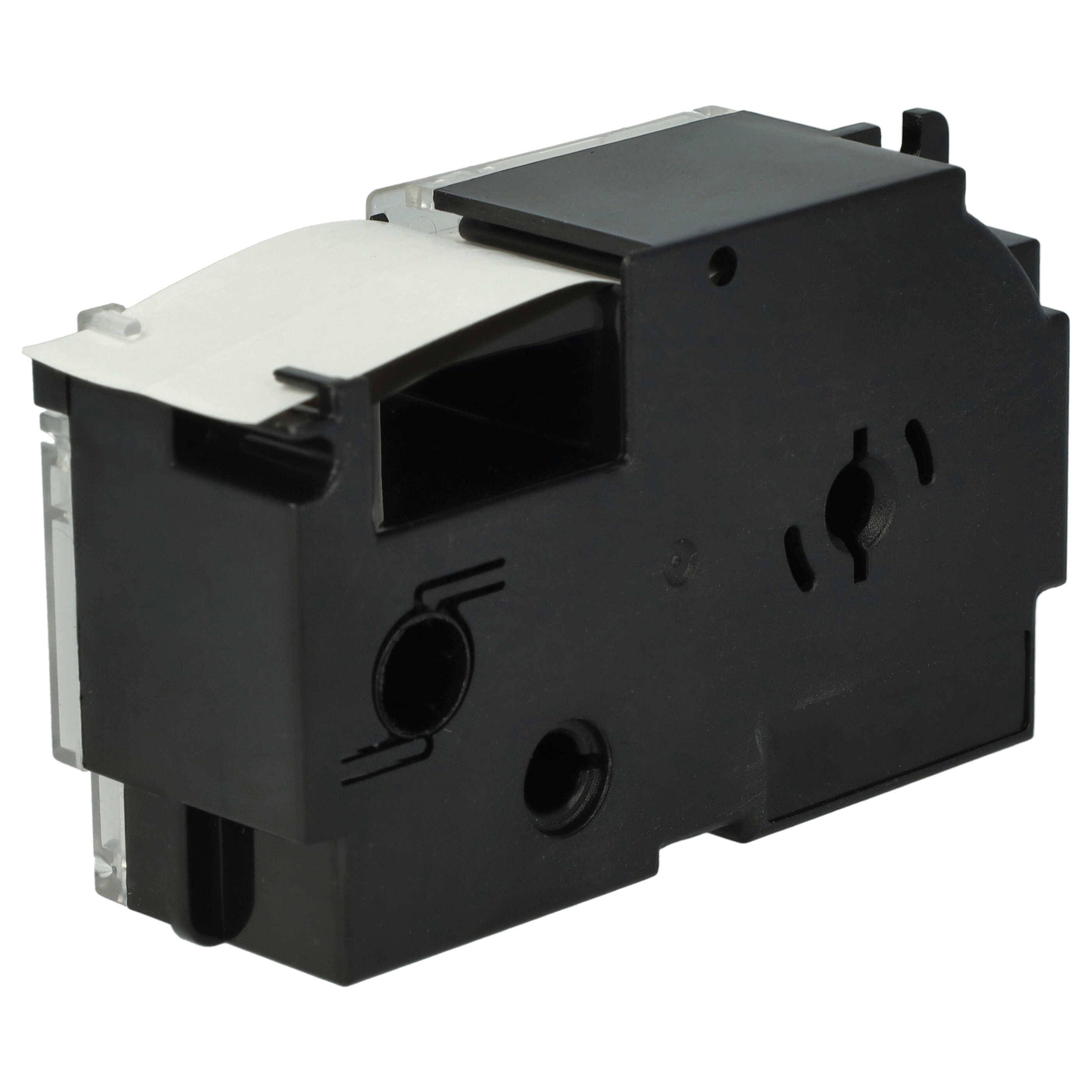 vhbw 50x Schriftband-Kassette kompatibel mit Casio KL-8200, KL-8100, KL-200E, KL-7400, KL-820, CW-L300 Etiketten-Drucker 8m x 24mm Schwarz auf Weiß