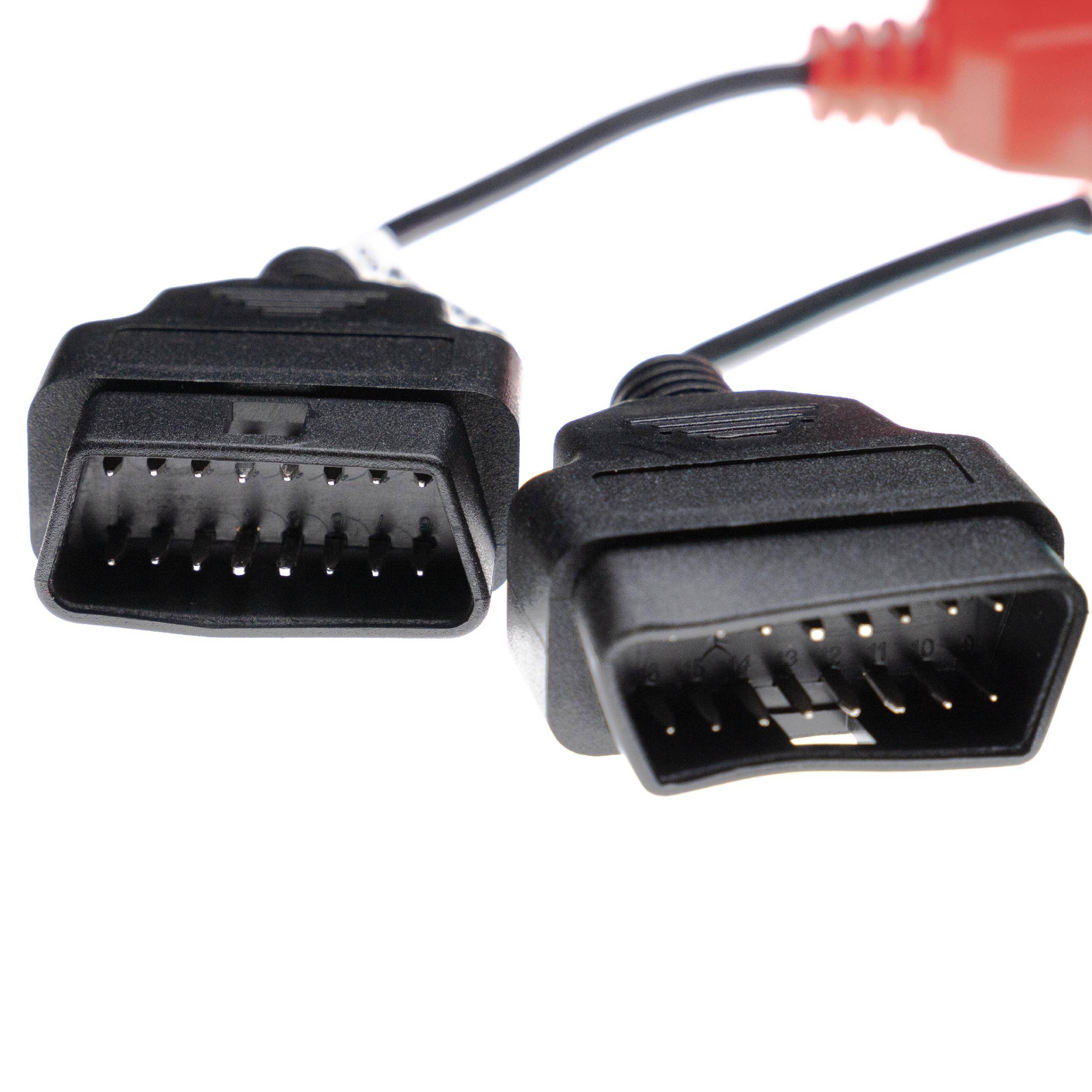 vhbw 4x OBD Adapter 16Pin-OBD1 auf OBD2 kompatibel mit Fiat Multipla, Qubo, Punto, Panda - 19 cm