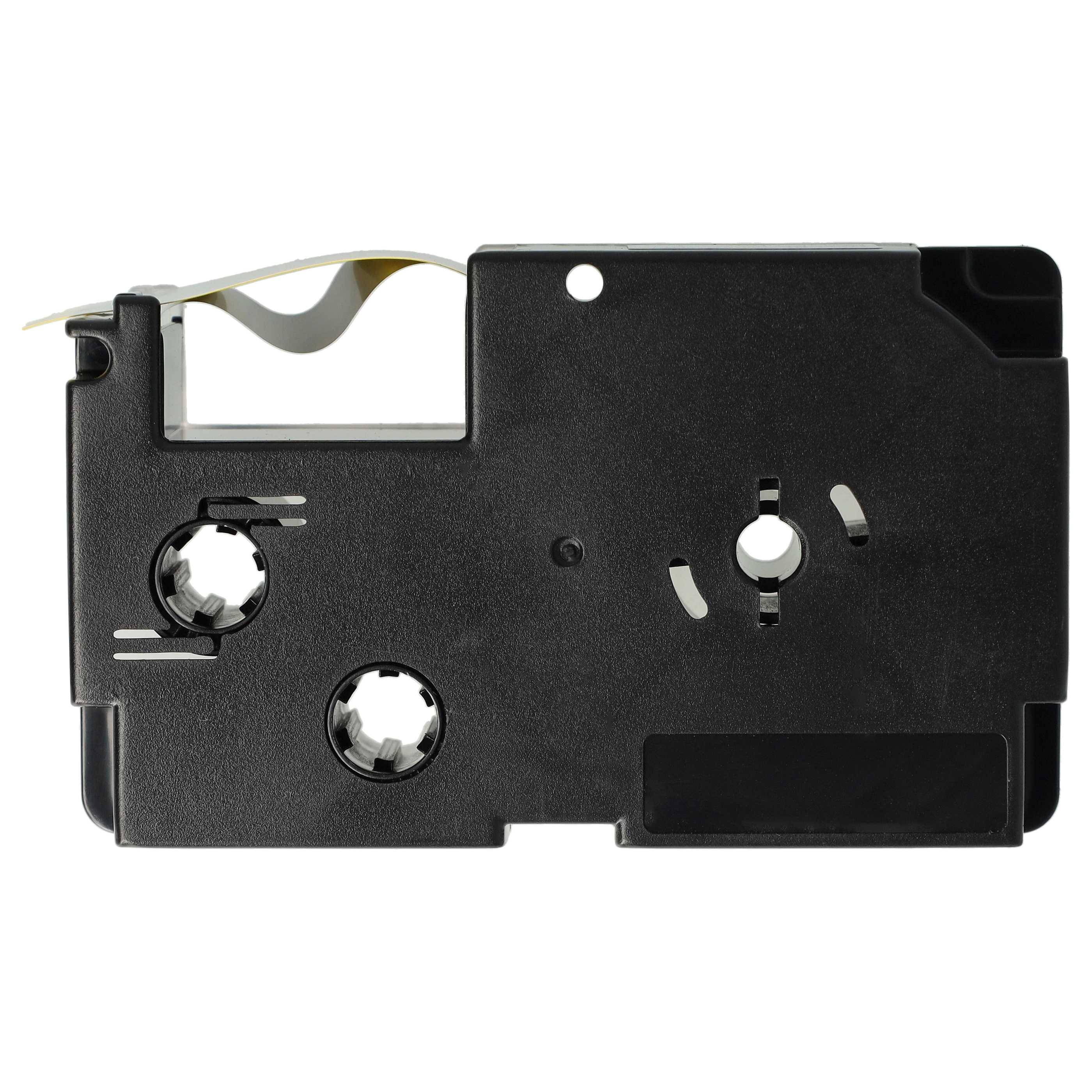 vhbw Schriftband-Kassette kompatibel mit Casio KL-130, KL-200, KL-120, KL-100E, KL-1500, CW-L300 Etiketten-Drucker 18mm Schwarz auf Gelb, pet+ RESIN