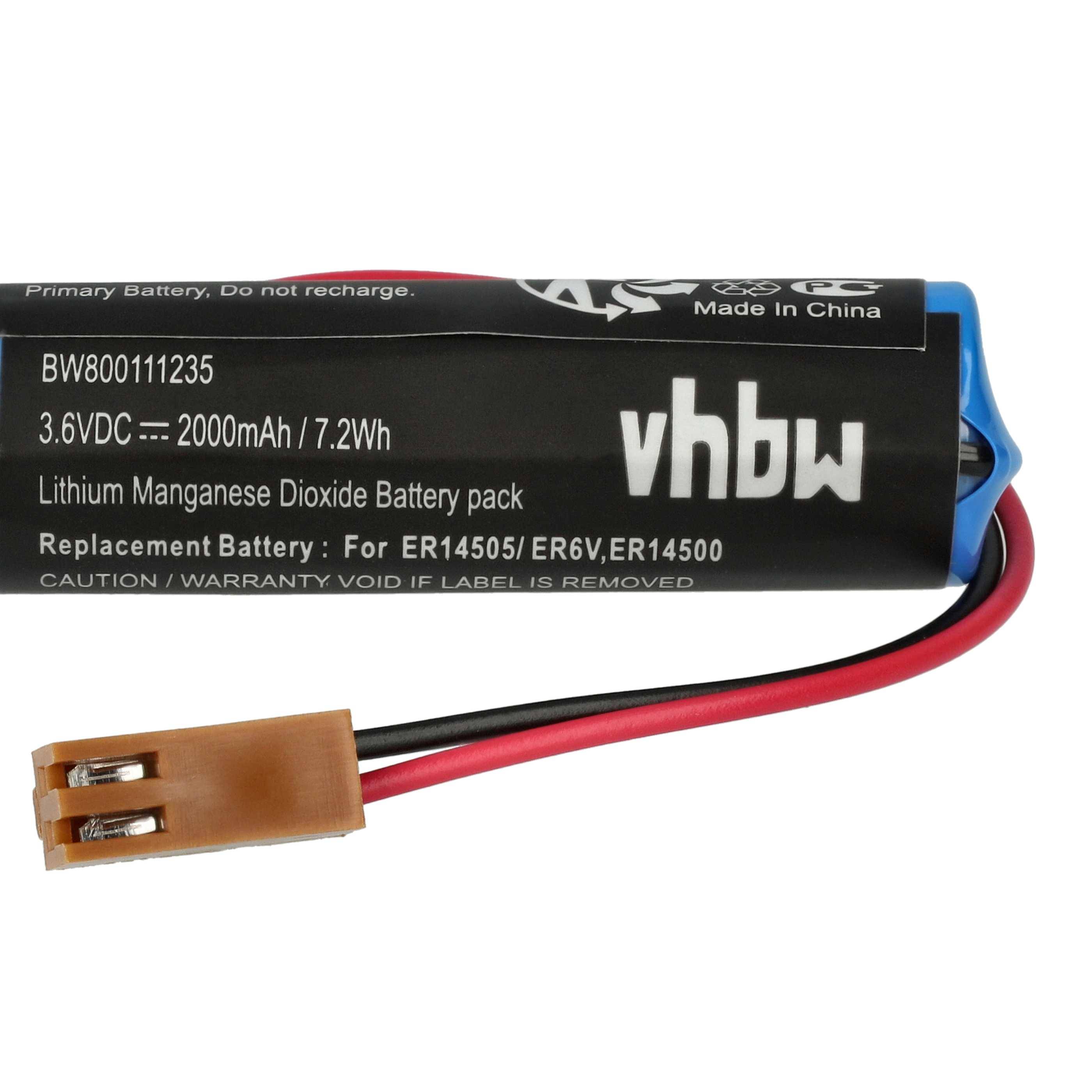 vhbw Batterie kompatibel mit Mitsubishi ER6V C4 Messgerät (2000 mAh, 3,6 V, Li-MnO2)