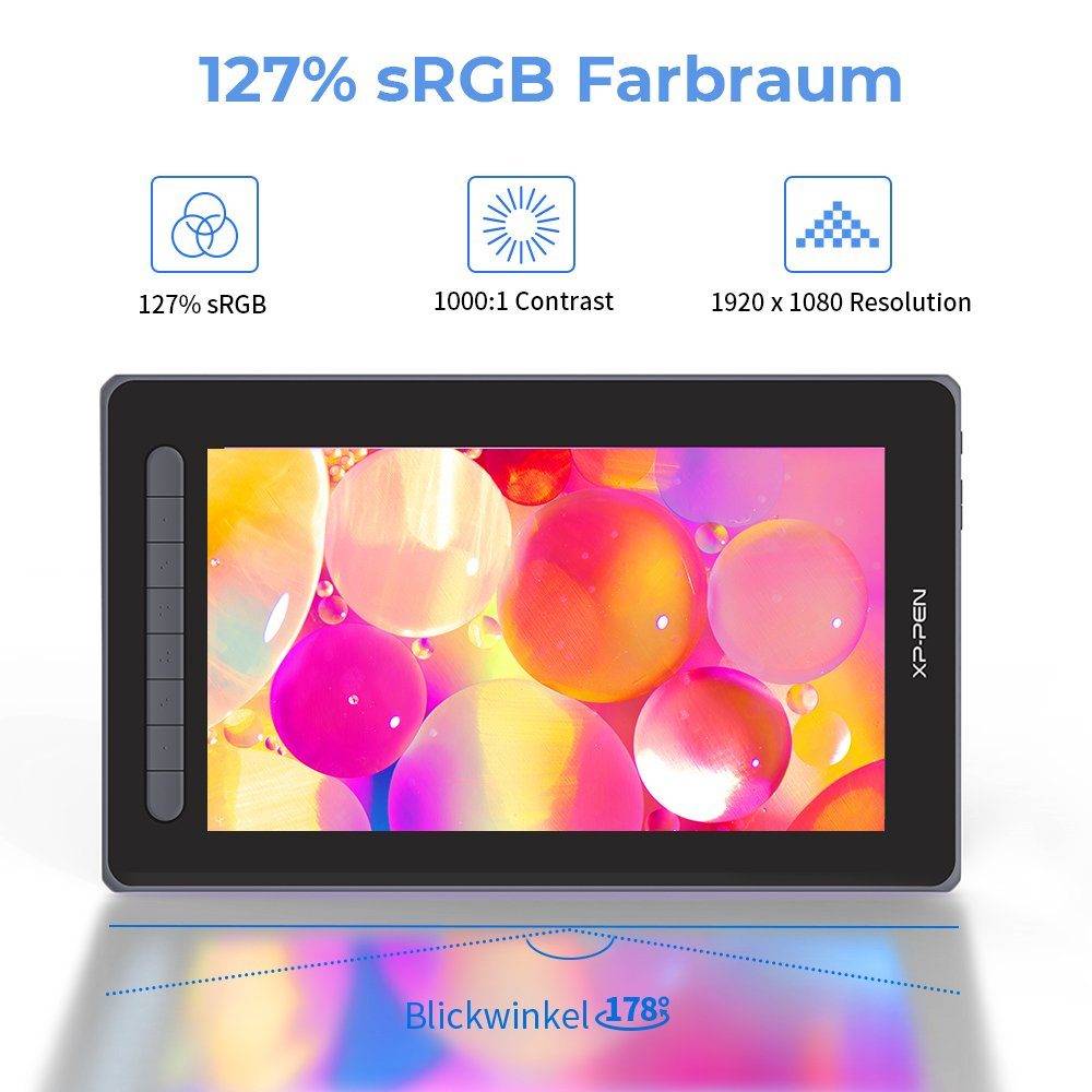 XP-PEN Artist 12 (2. Generation) / Schwarz Grafiktablett / Grafikmonitor