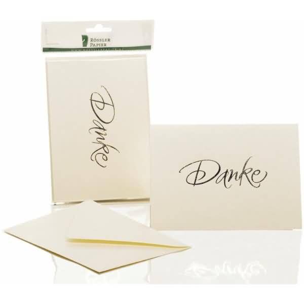 Danksagung B6 hoch doppelt VE=5/5 candle light mit Prägung gold