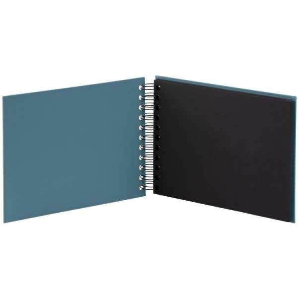 Fotoalbum Wire-O 40 Seiten 195x145mm denim/schwarz