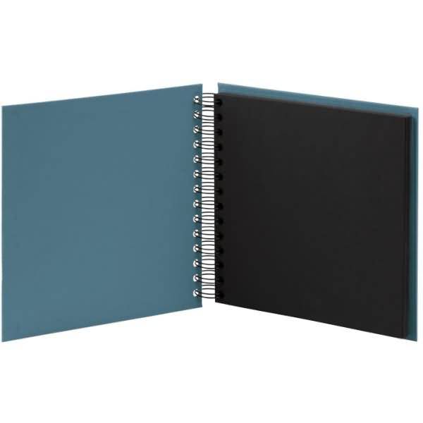 Fotoalbum Wire-O 60 Seiten 180x180mm denim/schwarz