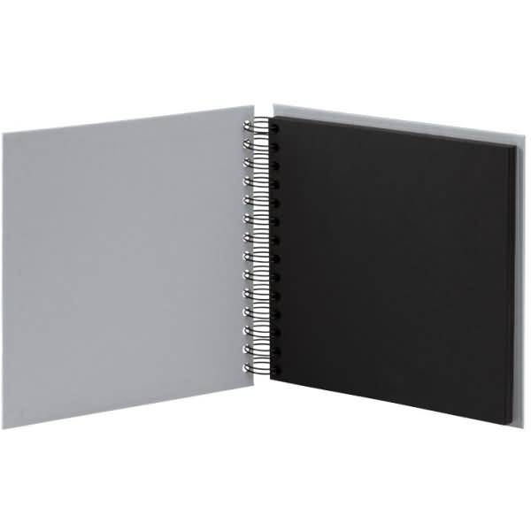 Fotoalbum Wire-O 60 Seiten 180x180mm Stone/schwarz