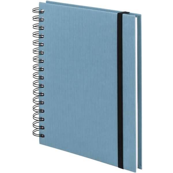 Notizbuch Wire-O DIN A5 80 Blatt blanko mit Gummizug denim