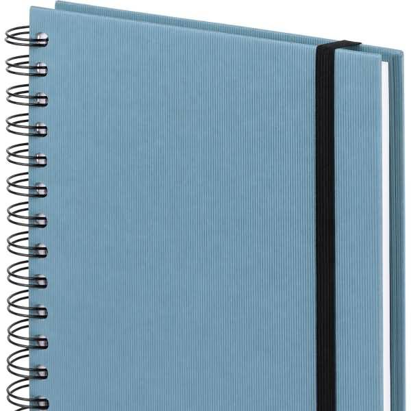 Notizbuch Wire-O DIN A5 80 Blatt blanko mit Gummizug denim