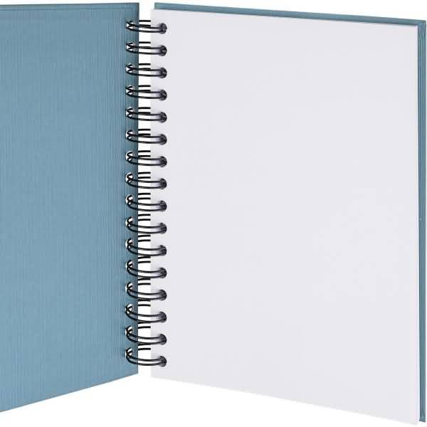 Notizbuch Wire-O DIN A5 80 Blatt blanko mit Gummizug denim