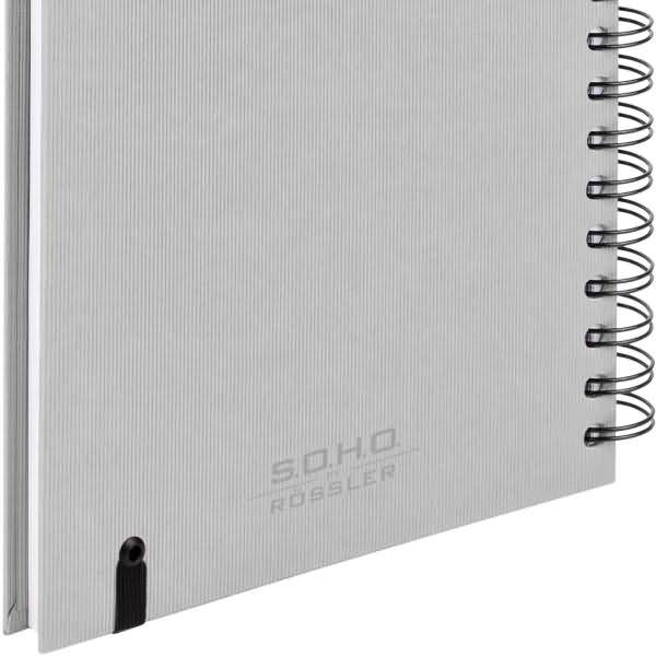 Notizbuch Wire-O DIN A5 80 Blatt blanko mit Gummizug stone