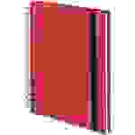 Notizbuch Wire-O DIN A5 80 Blatt blanko mit Gummizug rot