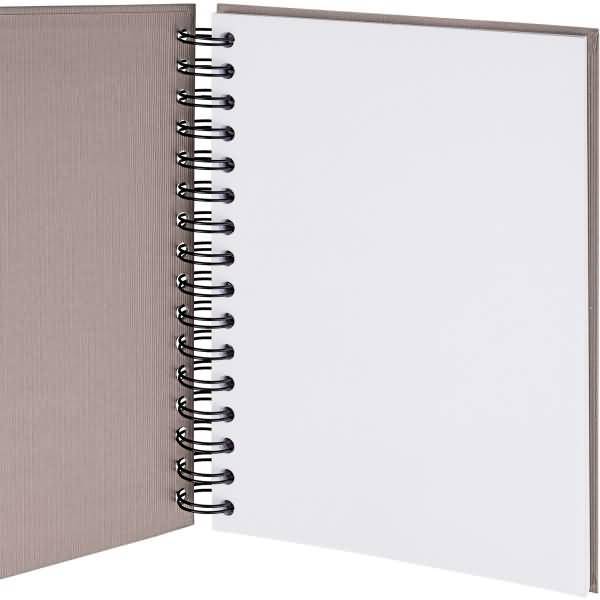 Notizbuch Wire-O DIN A5 80 Blatt blanko mit Gummizug taupe