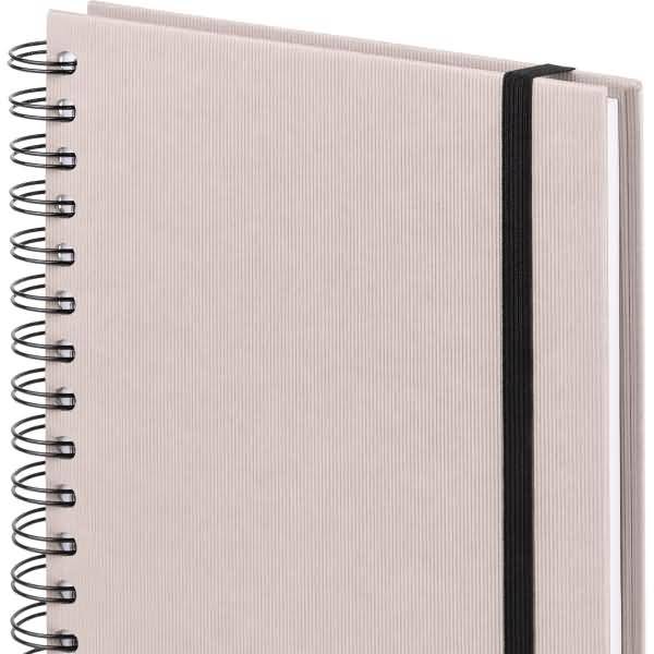 Notizbuch Wire-O DIN A5 80 Blatt blanko mit Gummizug powder