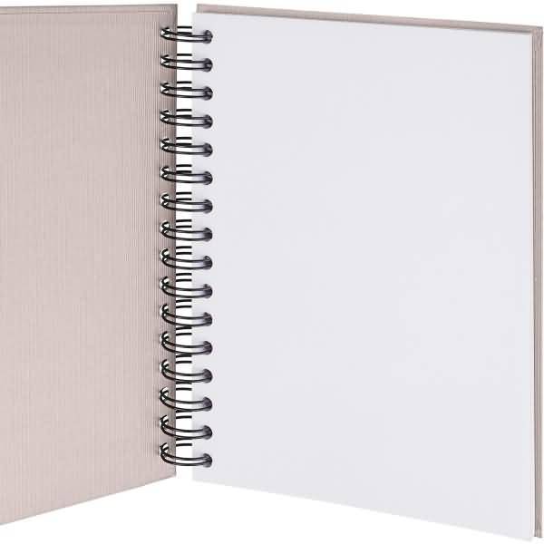 Notizbuch Wire-O DIN A5 80 Blatt blanko mit Gummizug powder