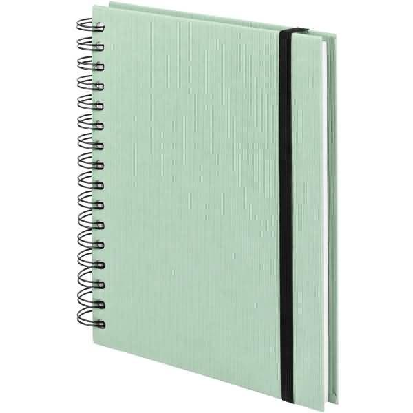Notizbuch Wire-O DIN A5 80 Blatt blanko mit Gummizug Mint