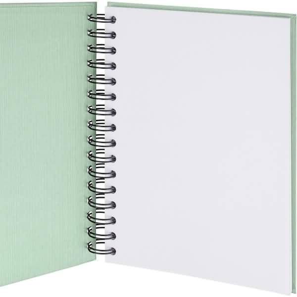 Notizbuch Wire-O DIN A5 80 Blatt blanko mit Gummizug Mint