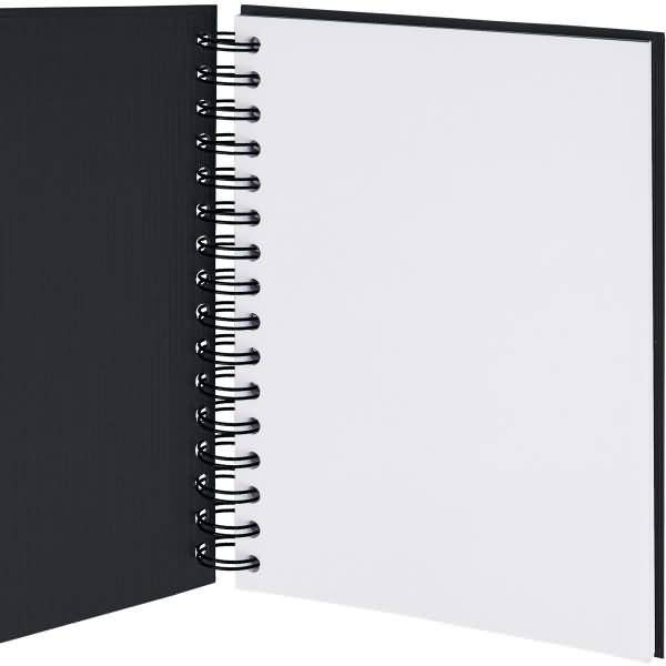 Notizbuch Wire-O DIN A5 80 Blatt blanko mit Gummizug schwarz