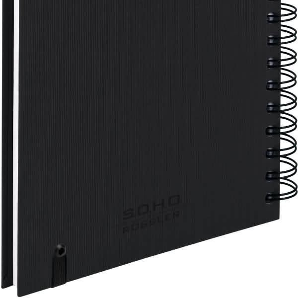 Notizbuch Wire-O DIN A5 80 Blatt blanko mit Gummizug schwarz