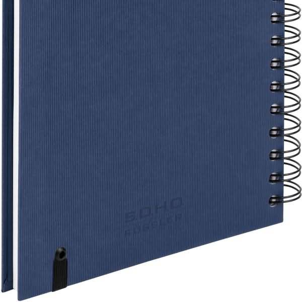 Notizbuch Wire-O DIN A5 80 Blatt blanko mit Gummizug Navy