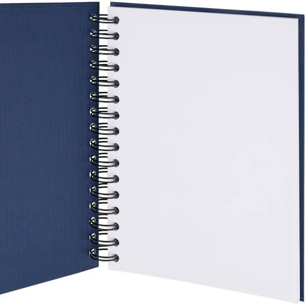Notizbuch Wire-O DIN A5 80 Blatt blanko mit Gummizug Navy
